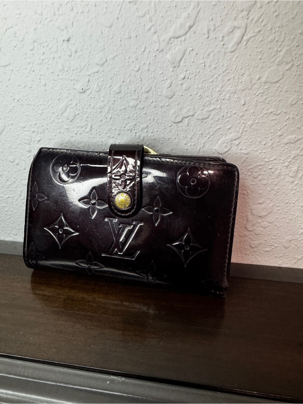 Louis Vuitton Vernis Patent Leather Wallet in Deep Plum